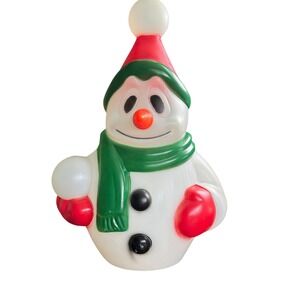 Vintage Christmas Snowman Blow Mold Tabletop Light Up Decoration General Foam
